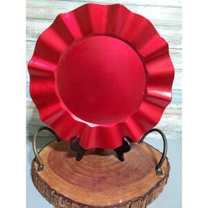 Better Homes Set Of 4 Charger Plate Ruffle Edge Red Metallic Dining Home Decor